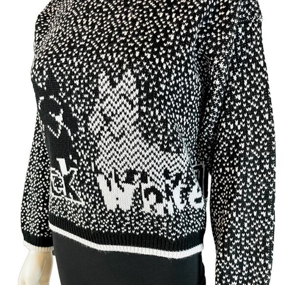 Vintage Nuggets Scottish Terrier Knit Sweater Turtle Neck Black Long Sleeve - Picture 4 of 8